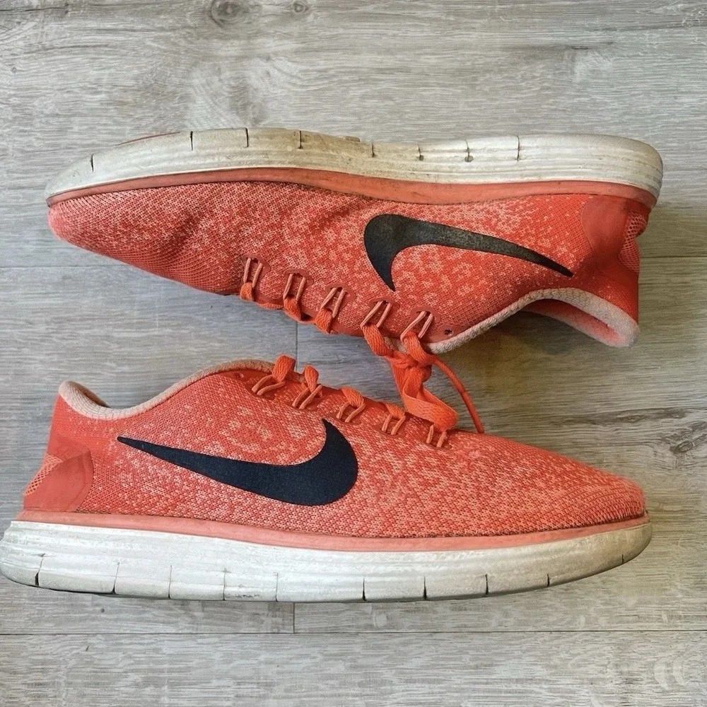 Nike Free RN Distance Mens 8.5 Red Black Running Shoes Lightweight Trainer